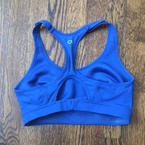 Gap Fit blue cross back sports bra 32d